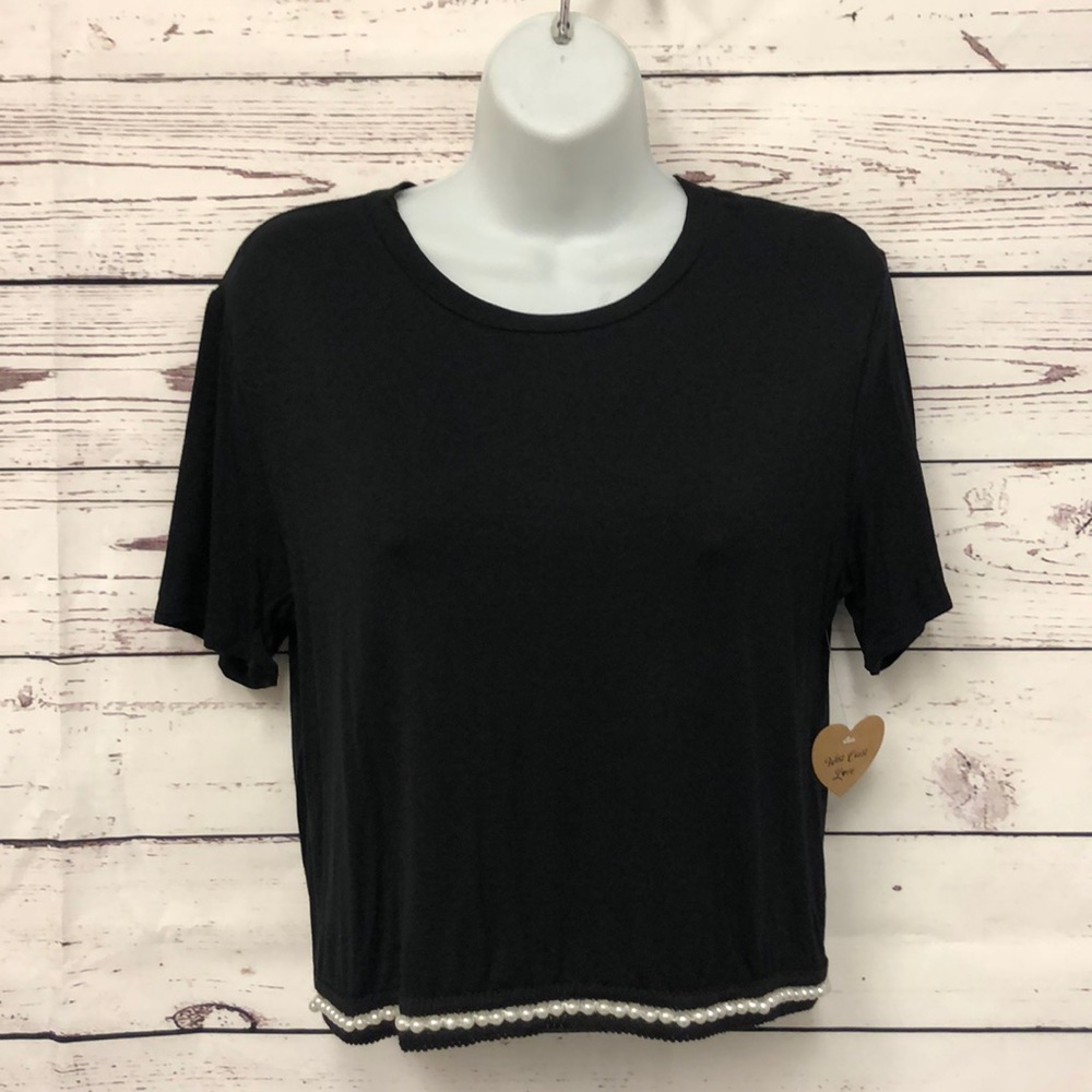 West Coast Love soft tee with pearl bottom accent